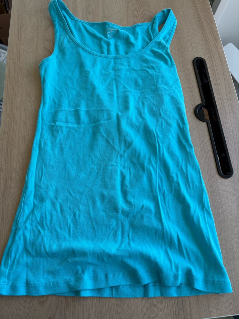 LOFT Turquoise Scoop Neck Tank Top